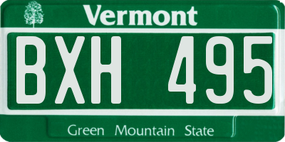 VT license plate BXH495