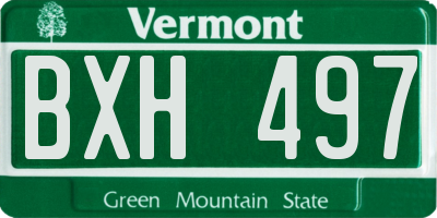 VT license plate BXH497
