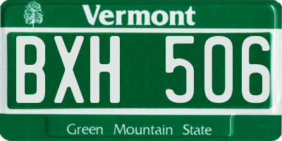 VT license plate BXH506