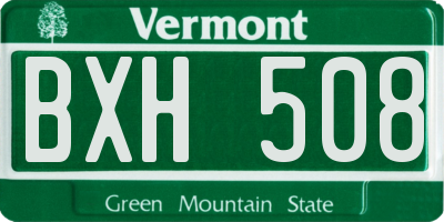 VT license plate BXH508