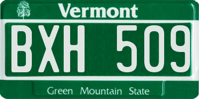 VT license plate BXH509