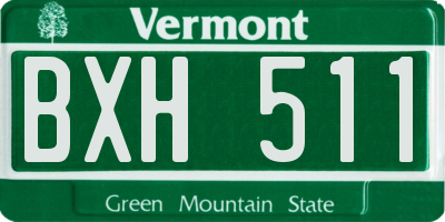 VT license plate BXH511