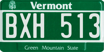 VT license plate BXH513