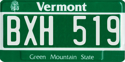 VT license plate BXH519
