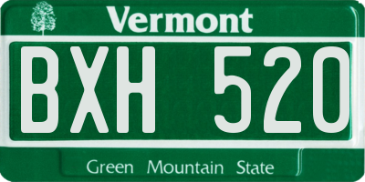 VT license plate BXH520