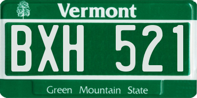 VT license plate BXH521
