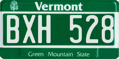 VT license plate BXH528