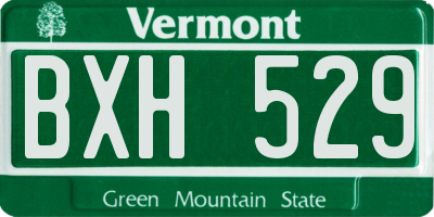VT license plate BXH529