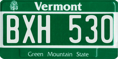 VT license plate BXH530