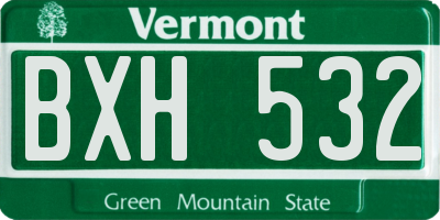 VT license plate BXH532