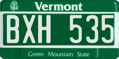 VT license plate BXH535