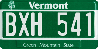 VT license plate BXH541