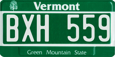 VT license plate BXH559