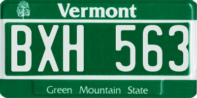 VT license plate BXH563