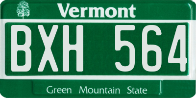VT license plate BXH564
