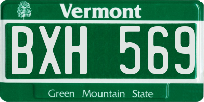 VT license plate BXH569