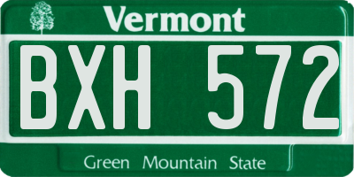 VT license plate BXH572