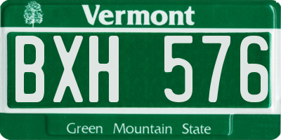 VT license plate BXH576