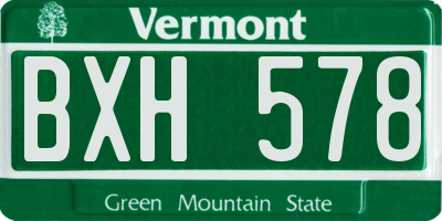 VT license plate BXH578