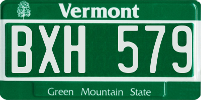 VT license plate BXH579