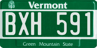 VT license plate BXH591