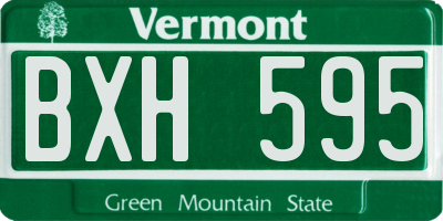 VT license plate BXH595
