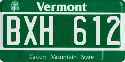 VT license plate BXH612