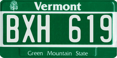 VT license plate BXH619