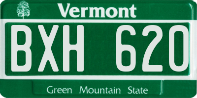 VT license plate BXH620