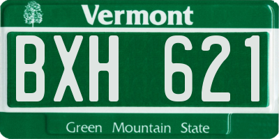 VT license plate BXH621