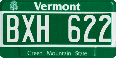 VT license plate BXH622