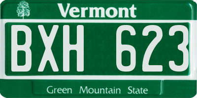 VT license plate BXH623