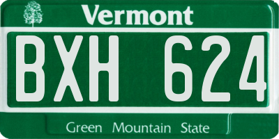 VT license plate BXH624