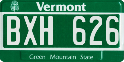 VT license plate BXH626