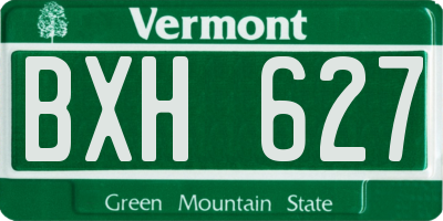 VT license plate BXH627