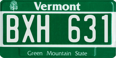 VT license plate BXH631