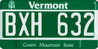 VT license plate BXH632