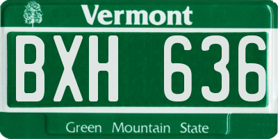 VT license plate BXH636