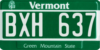 VT license plate BXH637