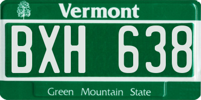 VT license plate BXH638