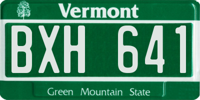 VT license plate BXH641