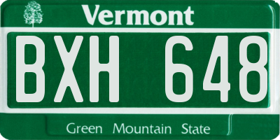 VT license plate BXH648