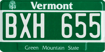 VT license plate BXH655