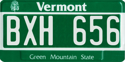 VT license plate BXH656