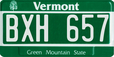 VT license plate BXH657