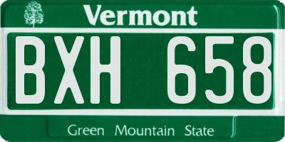 VT license plate BXH658