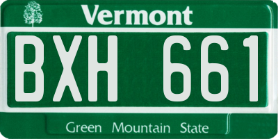 VT license plate BXH661