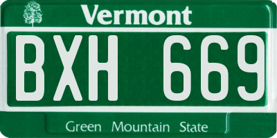 VT license plate BXH669