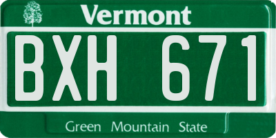 VT license plate BXH671