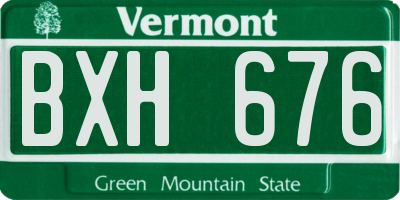 VT license plate BXH676